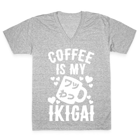 Coffee Is My Ikigai V-Neck Tee Shirt