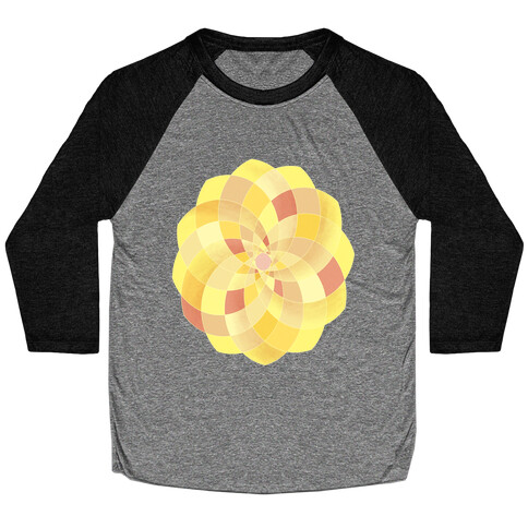 Geometric Summer Blossom Baseball Tee