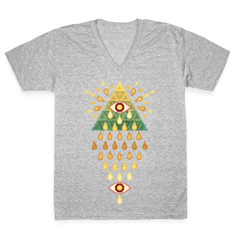 All-Seeing Summer Rainfall V-Neck Tee Shirt