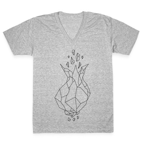 Blooming Crystal V-Neck Tee Shirt