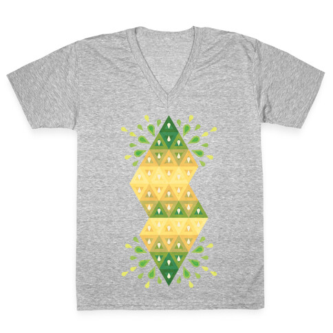 Abstract Summer Seed Garden V-Neck Tee Shirt