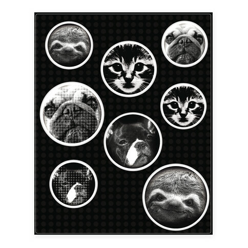 Animal Face  Stickers and Decal Sheet