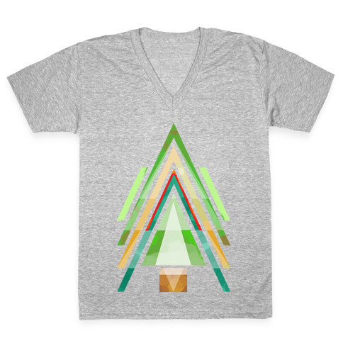Geometric Summer Tree V-Neck Tee Shirt