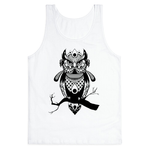 Patterned Owl Tank Top