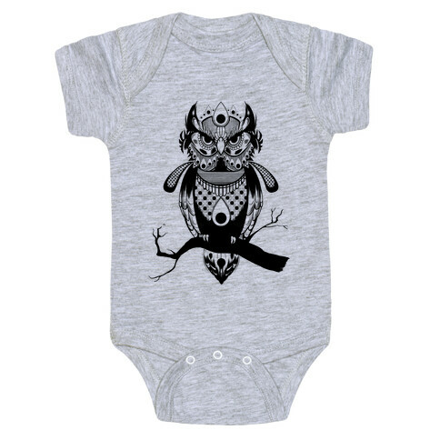 Patterned Owl Baby One-Piece