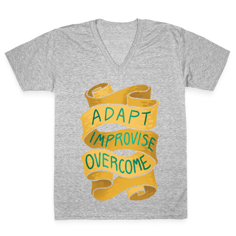 Adapt, Improvise, Overcome V-Neck Tee Shirt