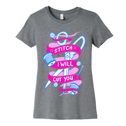 Stitch I Will Cut You Womens T-Shirt