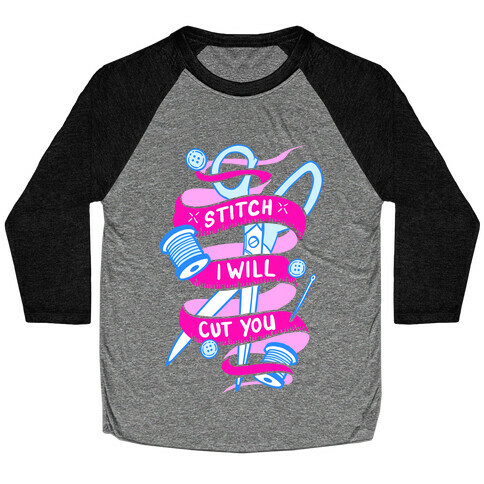 Stitch I Will Cut You Baseball Tee