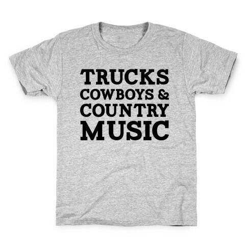 Trucks Cowboys and Country Music Kids T-Shirt