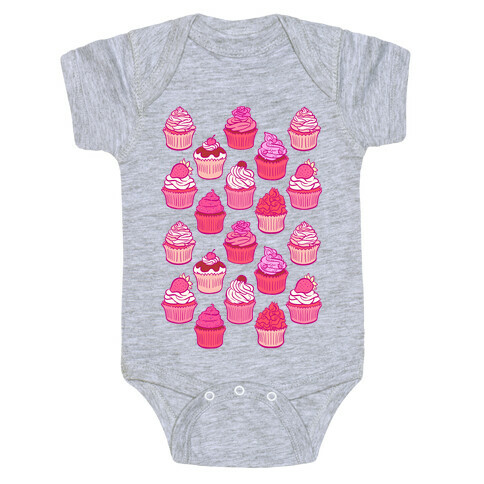 Pretty Pastel Cupcakes Baby One-Piece