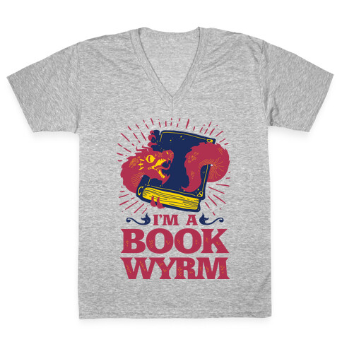 I'm a Book Wyrm V-Neck Tee Shirt