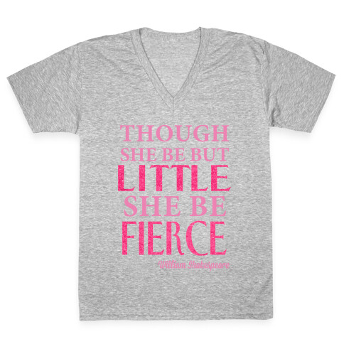 Little But Fierce (Gym Diva) V-Neck Tee Shirt