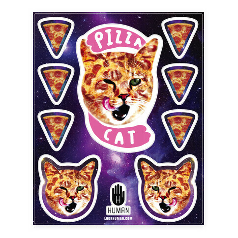 Pizza Cat Galaxy  Stickers and Decal Sheet