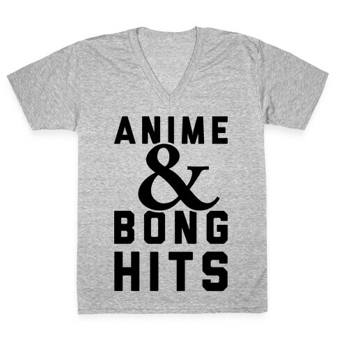 Anime And Bong Hits V-Neck Tee Shirt