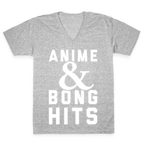 Anime And Bong Hits V-Neck Tee Shirt