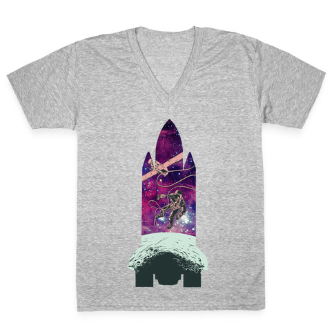 Galactic Space Vignette V-Neck Tee Shirt