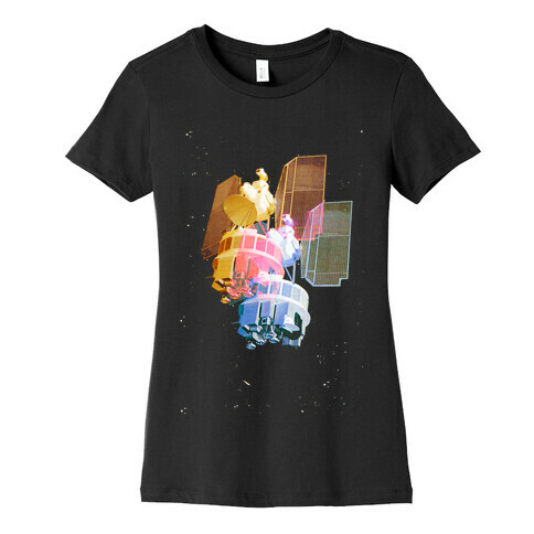 TriColor Space Satellite Womens T-Shirt