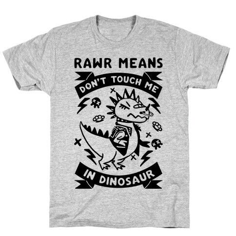 Rawr Means Don't Touch Me In Dinosaur T-Shirt