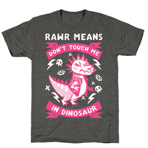 Rawr Means Don't Touch Me In Dinosaur T-Shirt