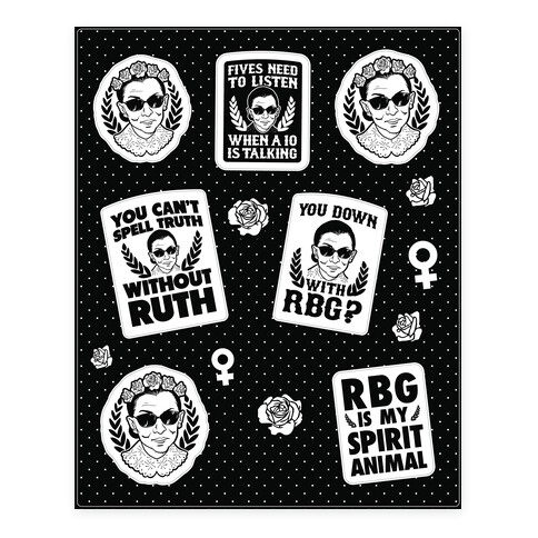 Ruth Bader Ginsburg  Stickers and Decal Sheet