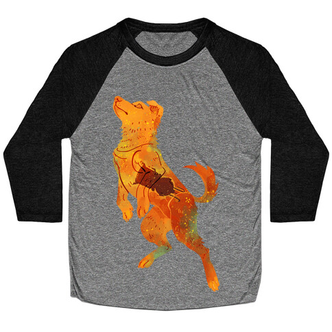 Astronaut Dog Zvezdochka Baseball Tee