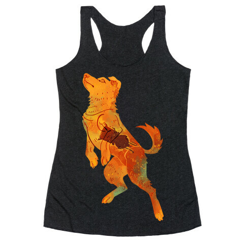 Astronaut Dog Zvezdochka Racerback Tank Top