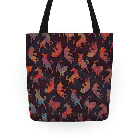 Astronaut Dog Pattern Tote