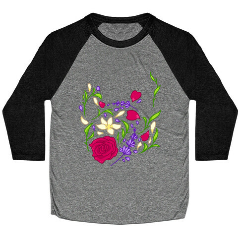 Floral Teapot Baseball Tee