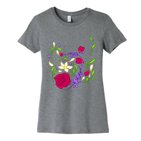 Floral Teapot Womens T-Shirt