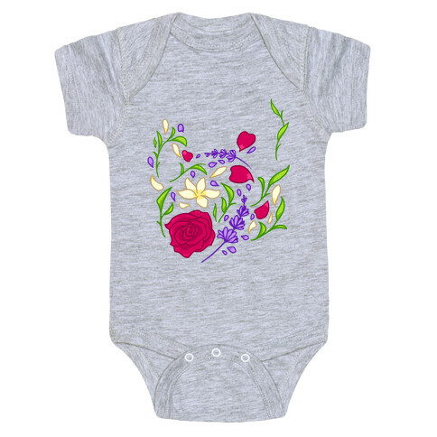 Floral Teapot Baby One-Piece