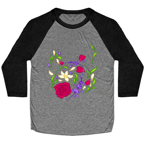 Floral Teapot Baseball Tee