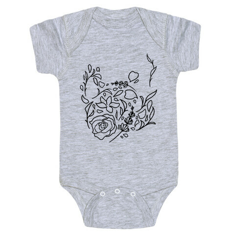 Floral Teapot Baby One-Piece