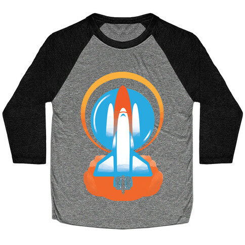 Space Ship Launch Baseball Tee