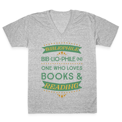 Bibliophile Definition V-Neck Tee Shirt