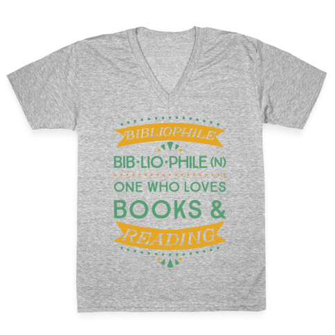 Bibliophile Definition V-Neck Tee Shirt