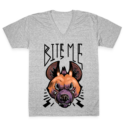 Bite Me- Hyena V-Neck Tee Shirt