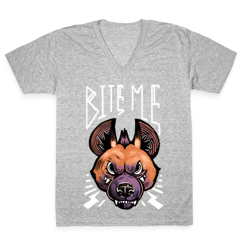 Bite Me- Hyena V-Neck Tee Shirt