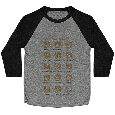 Mayan Mood Chart Baseball Tee