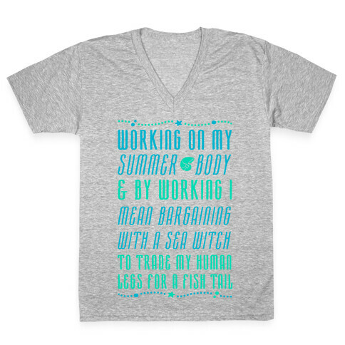 Mermaid Summer Body V-Neck Tee Shirt
