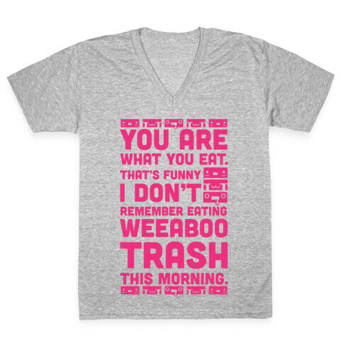 I Don't Remember Eating Weeaboo Trash This Morning V-Neck Tee Shirt