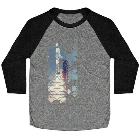 Hexagon Space Ship Baseball Tee