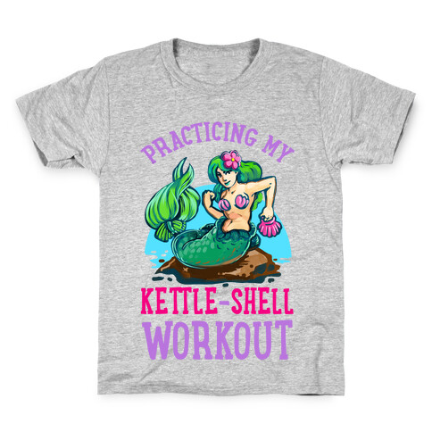 Practicing My Kettle-Shell Workout! Kids T-Shirt