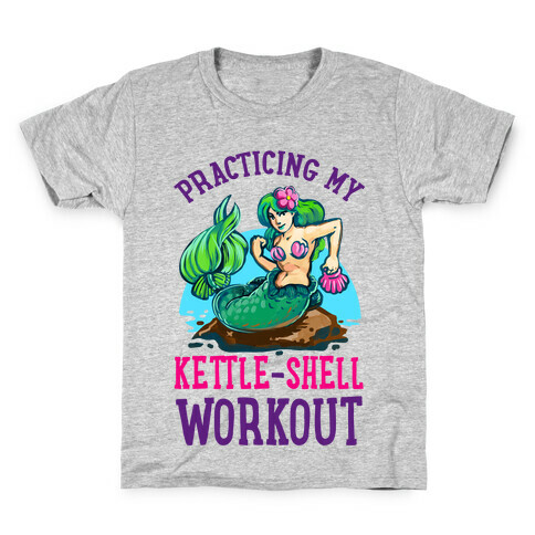 Practicing My Kettle-Shell Workout! Kids T-Shirt