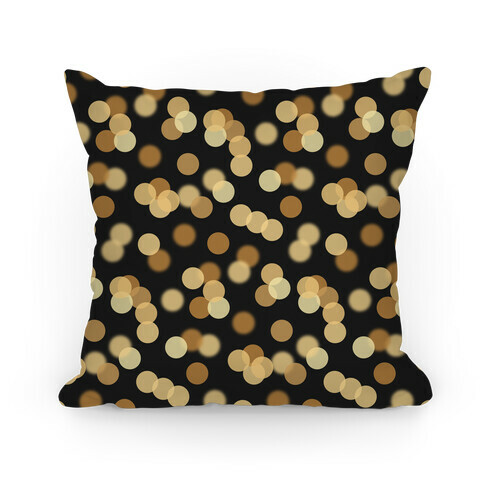 Gold Glitter Bokeh Pattern Pillow