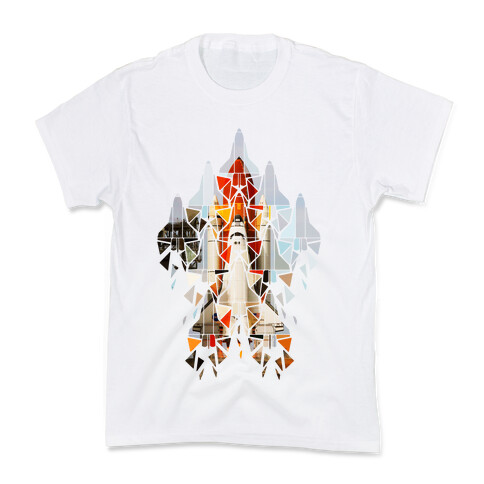 Geometric Space Shuttle Launch Kids T-Shirt