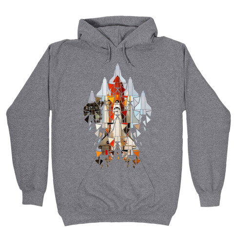 Geometric Space Shuttle Launch Hooded Sweatshirt