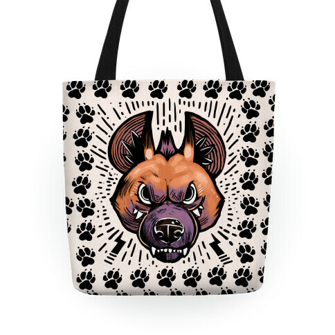 Snarling Hyena Pillow Tote