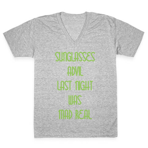 Sunglasses and Advil V-Neck Tee Shirt