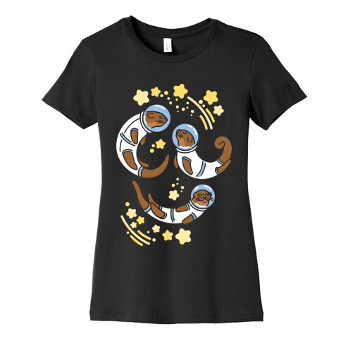 Otters In Space Womens T-Shirt