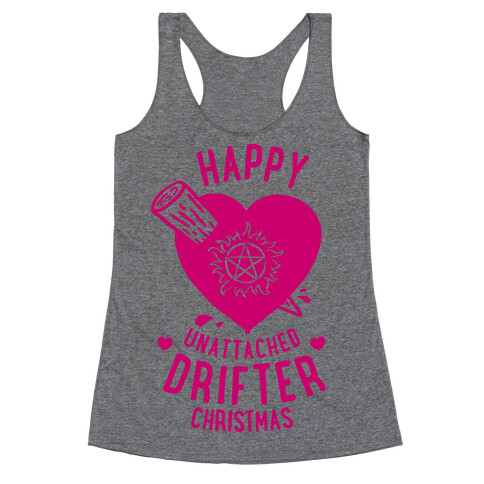 Happy Unattached Drifter Christmas Racerback Tank Top